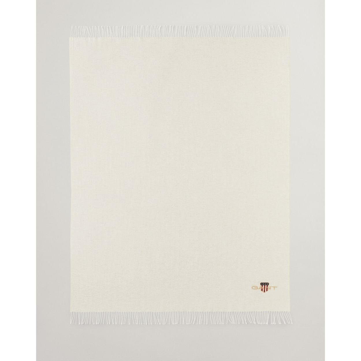 Wohndecke Gant Home Decke Wolle Archive Shield Throw Putty (130x180cm), Gant