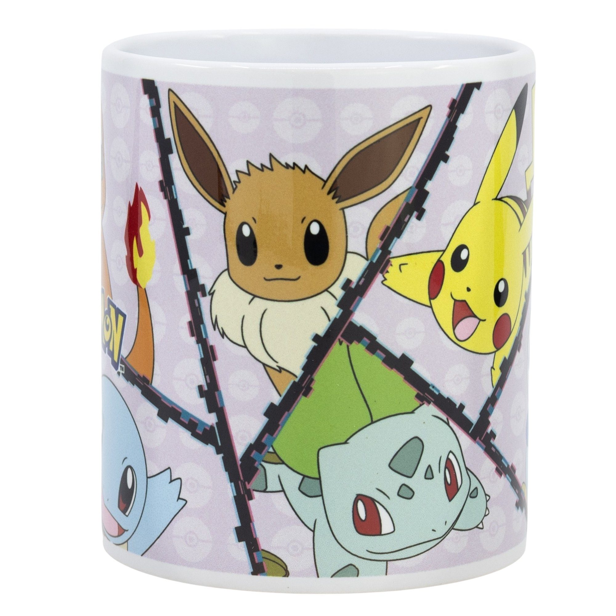 POKÉMON Tasse Pokemon Pikachu Shiggy Bisasam Evoli Kaffeetasse Teetasse, Keramik, 330 ml