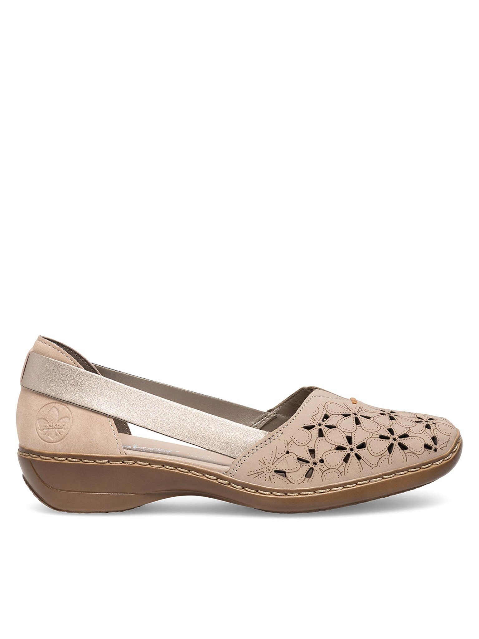 Rieker Rieker Halbschuhe Damen 41356-60 Beige Schnürschuh