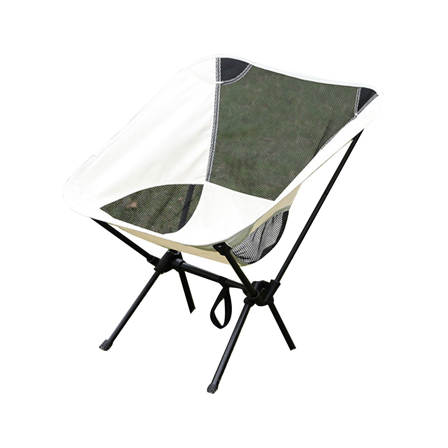 MAGICSHE Klappstuhl Camping Stuhl, ultra leichter Stuhl im Freien, Reise Stuhl, Faltbar, Tragfähigkeit 120 kg, Picknick, Outdoor weiß