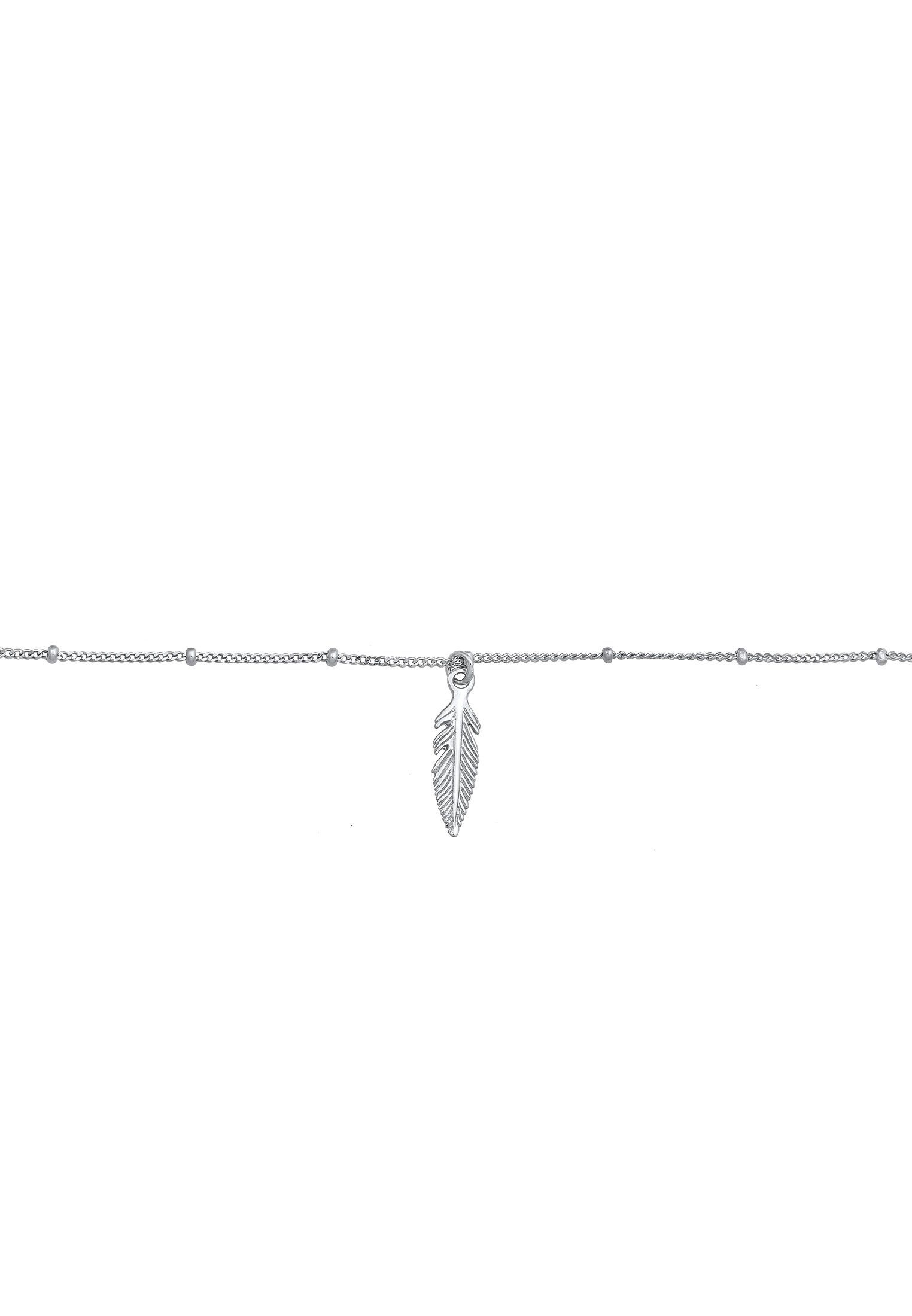 Elli Choker Basic Choker Kugelkette Feder Boho 925 Silber günstig online kaufen