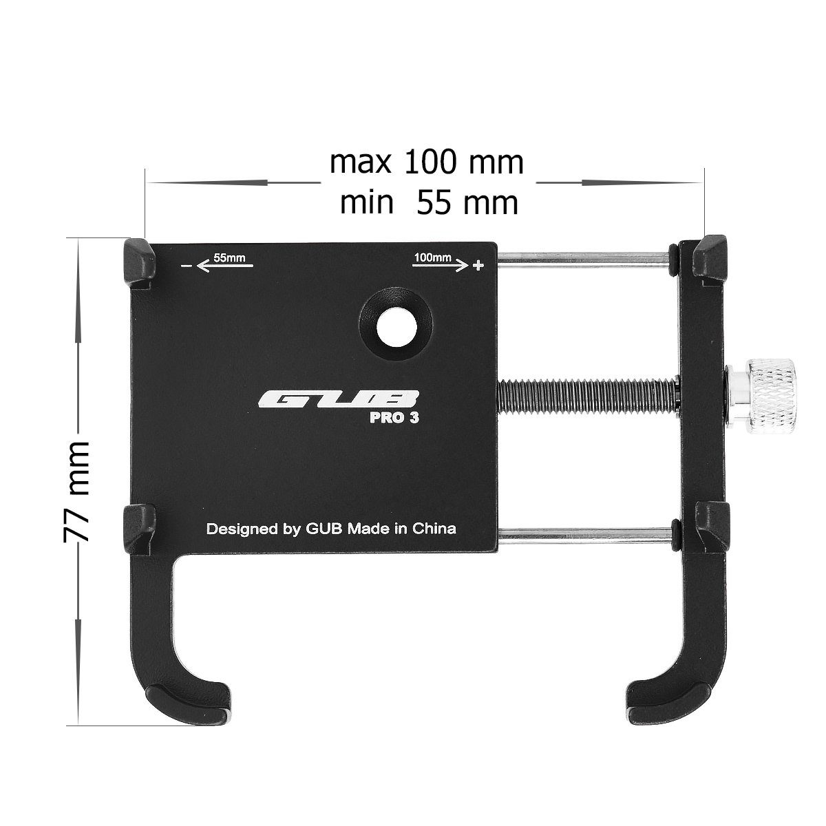 MidGard Smartphone-Halterung PRO3 Fahrrad Handy-Halterung Aluminium Motorrad e-Bike Universal, (für 4,7-7,2 Zoll Smartphone, Navi) – Bild 5 von 5