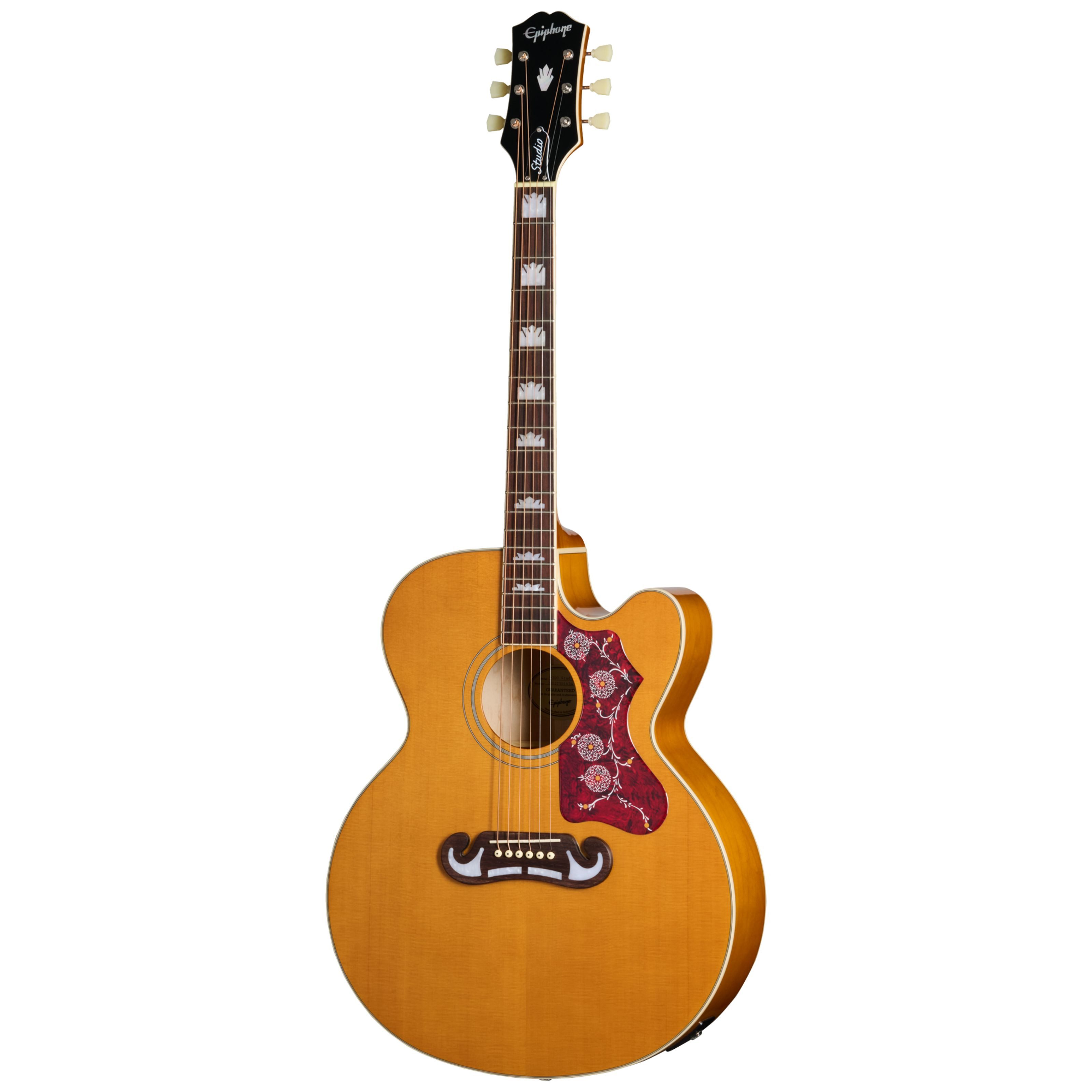 Epiphone Westerngitarre, Westerngitarren, Jumbo Gitarren, J-200 Studio EC Natural - Westerngitarre