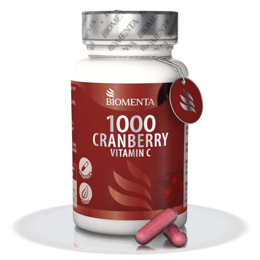 BIOMENTA Cranberry 1000 - 60 Kapseln je 500 mg Frucht Extrakt - Premiumqualität Kapseln, 60 St., 52.3 g