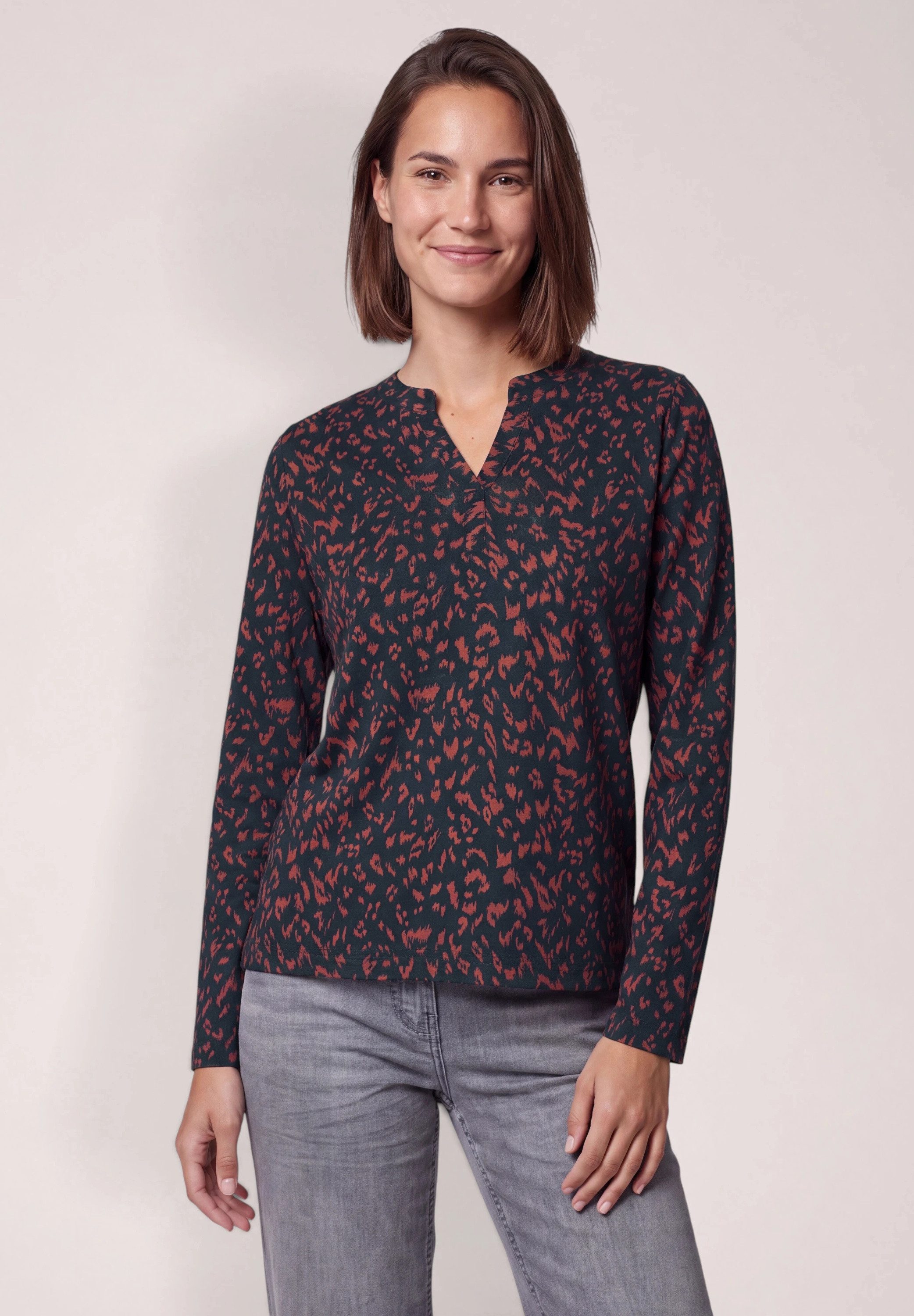 CECIL Langarmshirt im soften Baumwoll-Mix