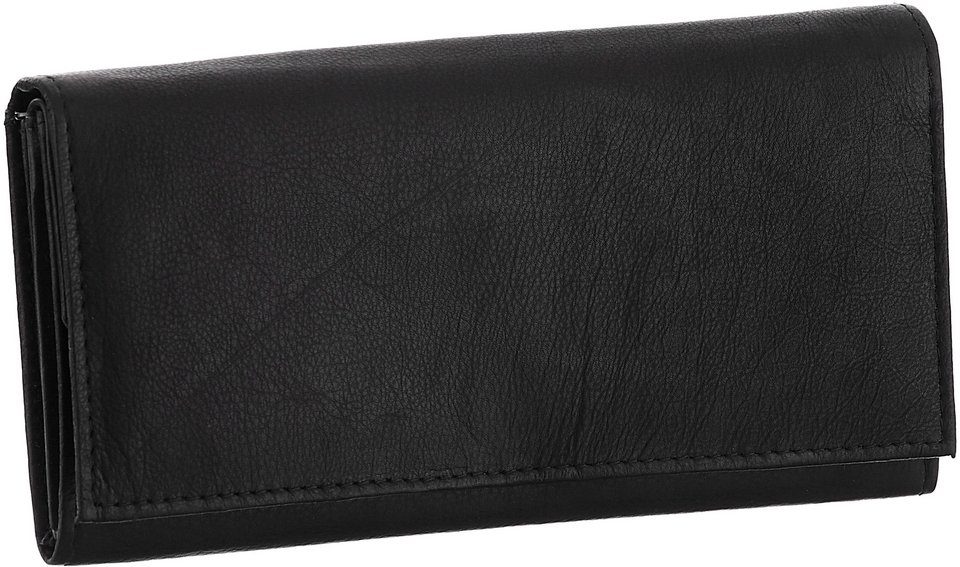 J.Jayz Geldbörse, aus weichem Leder mit Druckknopfverschluss schwarz