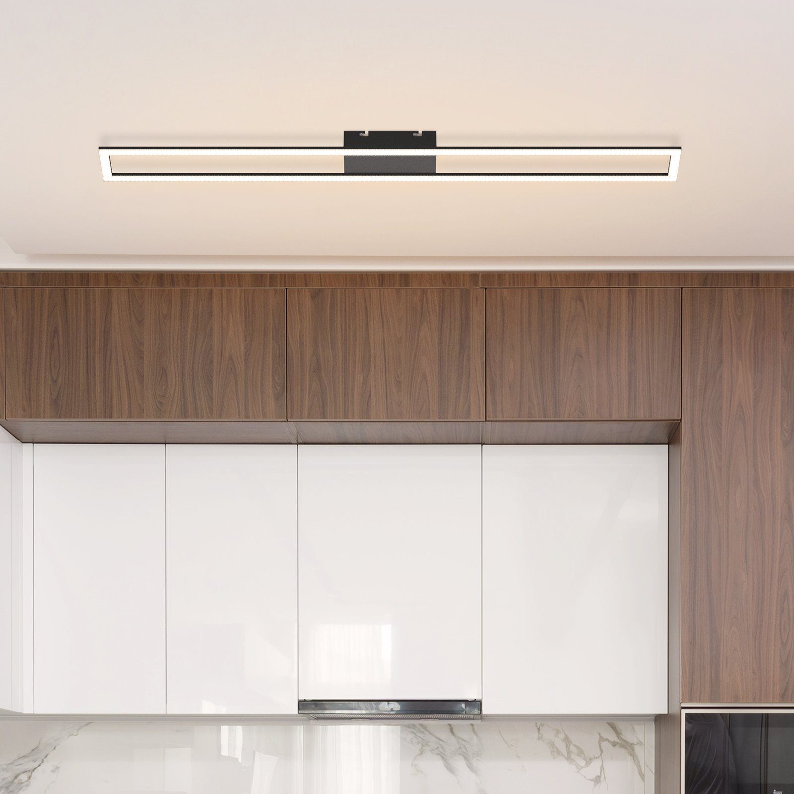 Nettlife LED Deckenleuchte Moderne integriert W dimmbar fest Schwarz Deckenbeleuchtung, Fernbedienung mit LED 40