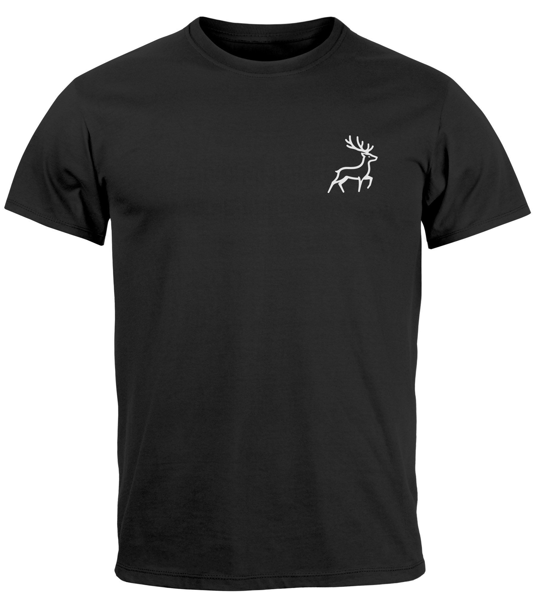 Neverless Print-Shirt Herren T-Shirt Hirsch Wald-Tiere günstig online kaufen