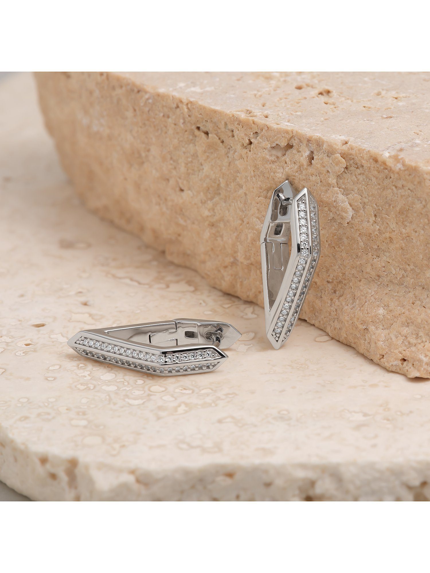 JETTE Paar Creolen JETTE Damen-Creolen 925er Silber 76 Zirkonia (Paar), CON günstig online kaufen