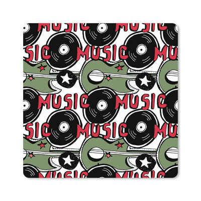 MuchoWow Gaming Mauspad Muster - Musik - Vinyl (1-St), Gaming, Rutschfester Unterseite, Mausunterlage, 80x80 cm, XXL, Großes