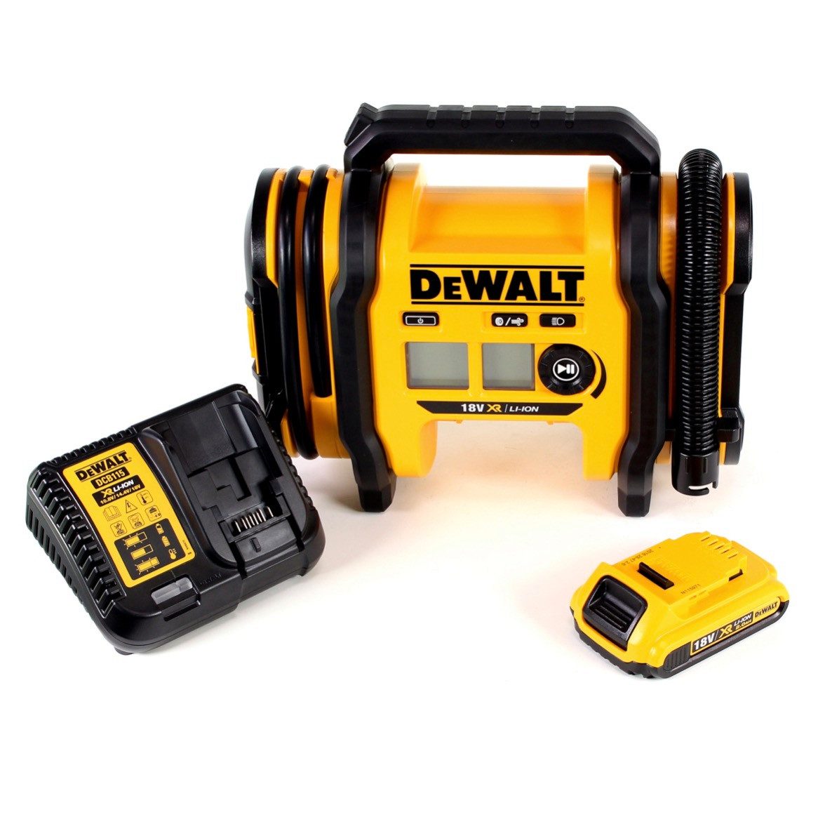 DeWalt Akku-Handkompressor DCC 018 N Akku Luftkompressor 18V 11bar KFZ + 1x Akku 2,0Ah