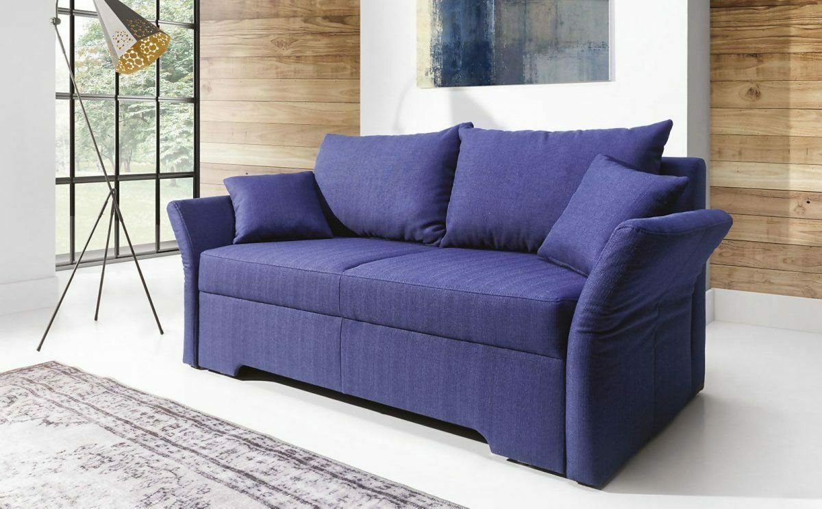 JVmoebel Sofa Lila 2 Sitzer Schlafsofa mit Bettfunktion Bettkasten Textil Couch, Made in Europe