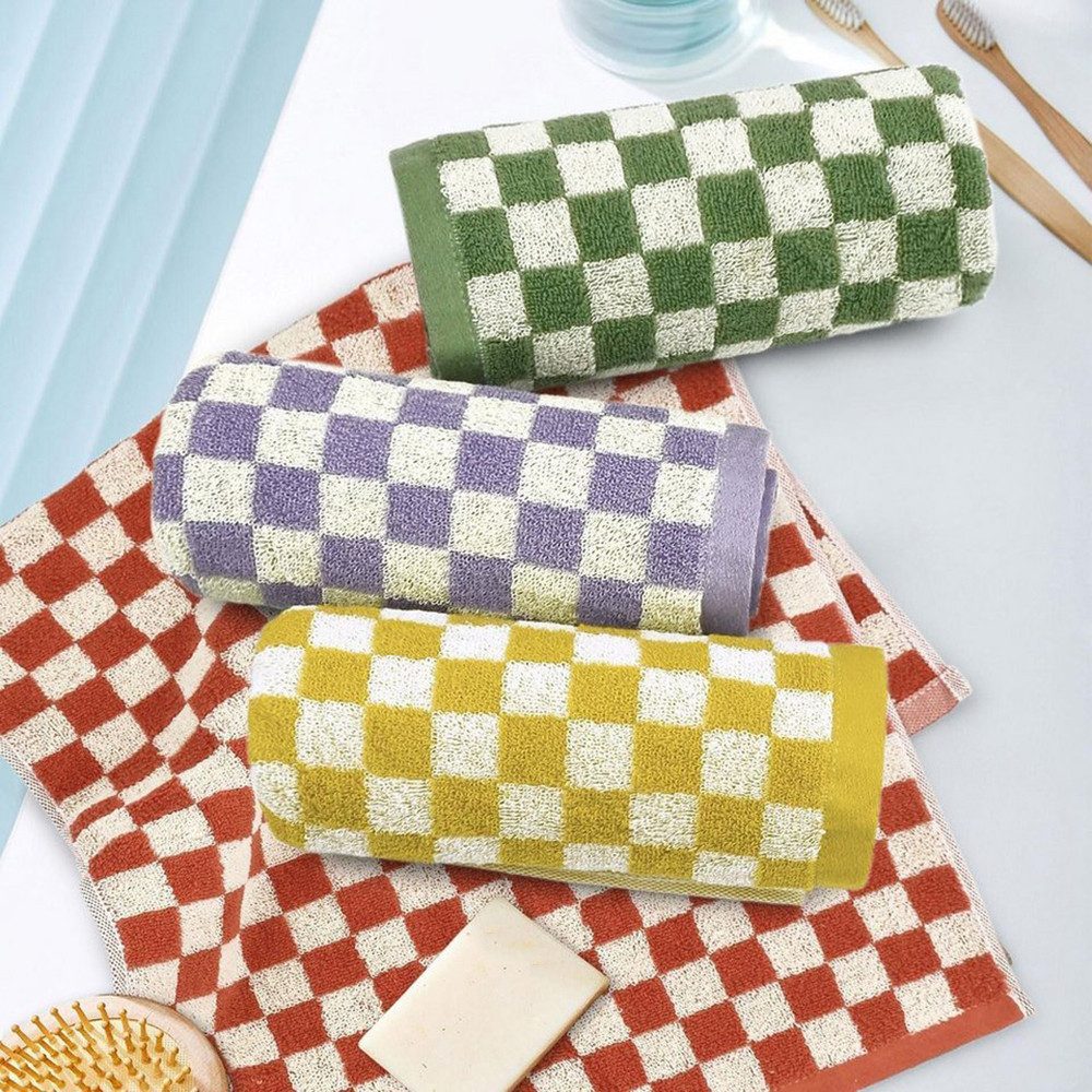 FOUORTUNATE-BEE Handtuch Set Schachbrett Handtücher für Bad Gesichtstuch, w günstig online kaufen