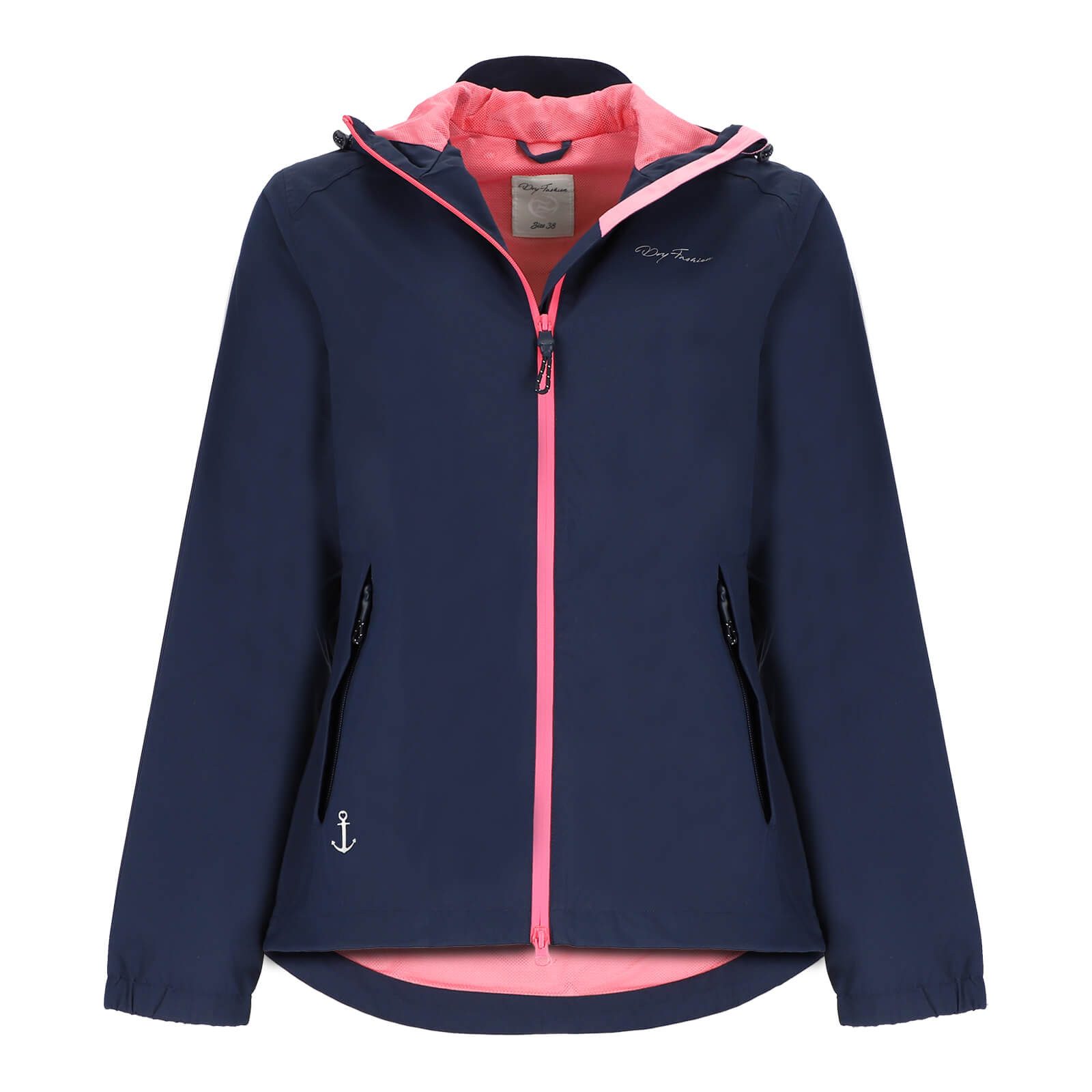 Dry Fashion Fahrradjacke Spiekeroog Damen Funktionsjacke - Regenjacke leicht & verstaubar Jacke Wasserdicht, Windicht, Atmungsaktiv, Kapuze mit Vorderschirm
