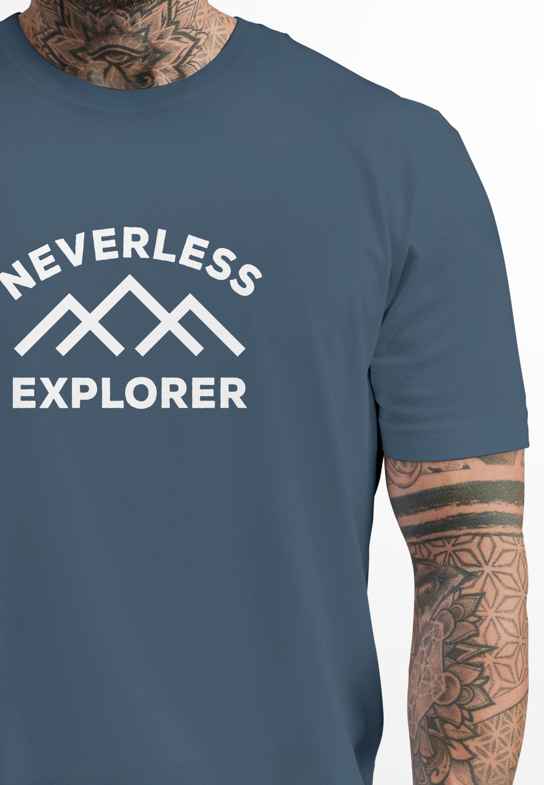 Neverless Print-Shirt Herren T-Shirt Aufdruck Outdoor günstig online kaufen