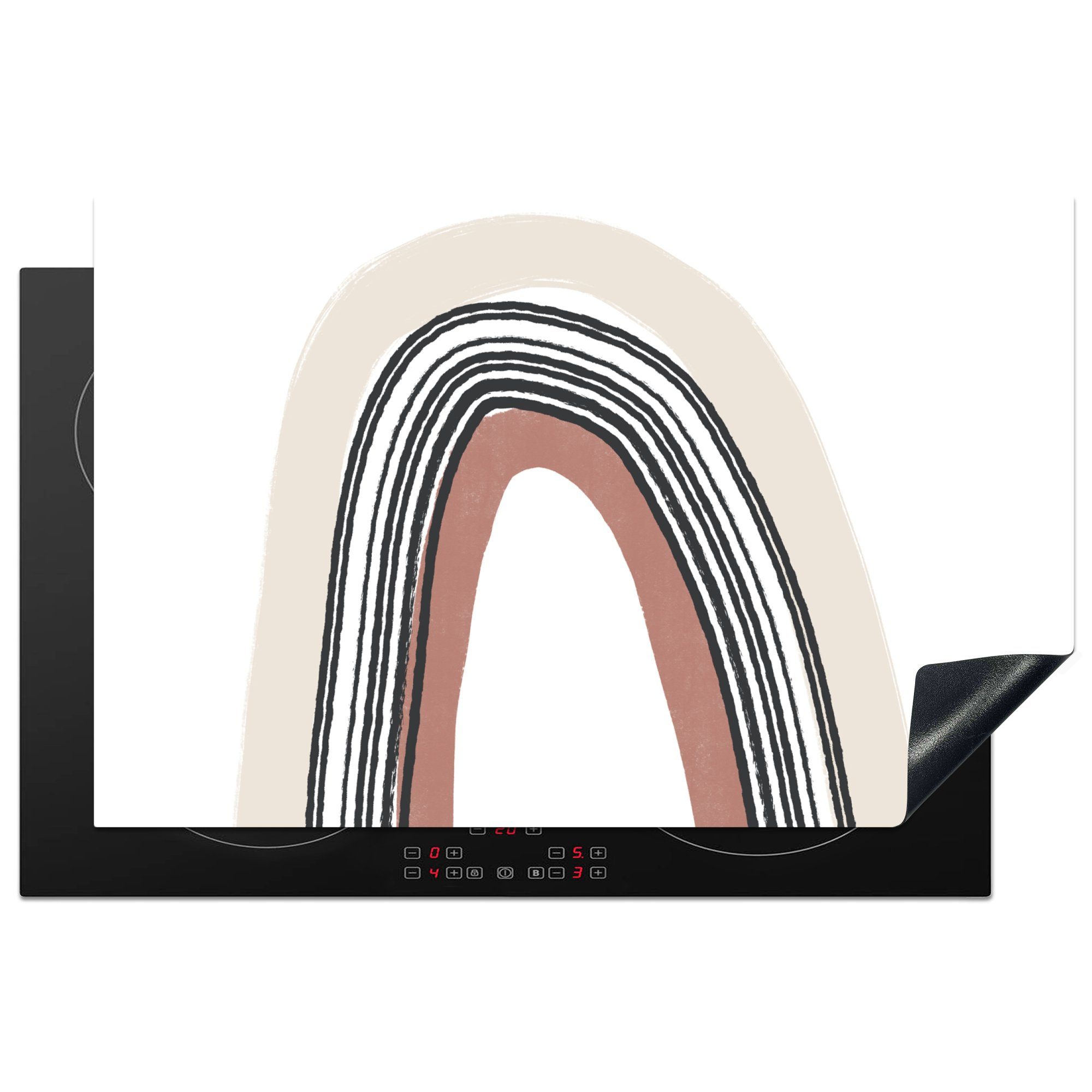 MuchoWow Herdblende-/Abdeckplatte Regenbogen 81x52 cm, Pastell für - (1 - tlg), Design, küche, Induktionskochfeld die Vinyl, Ceranfeldabdeckung Schutz