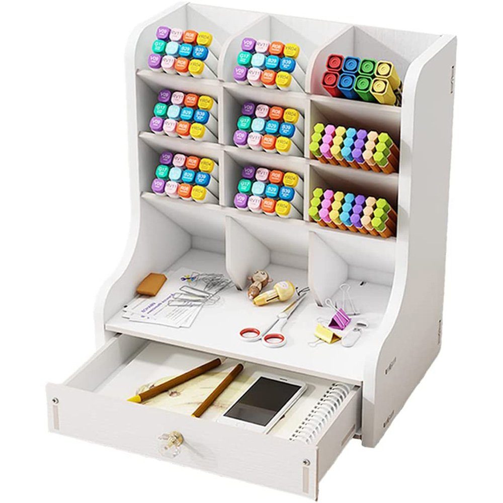 NUODWELL Regal-Schreibtisch Schreibtisch Organizer mit Schublade Holz Schre günstig online kaufen