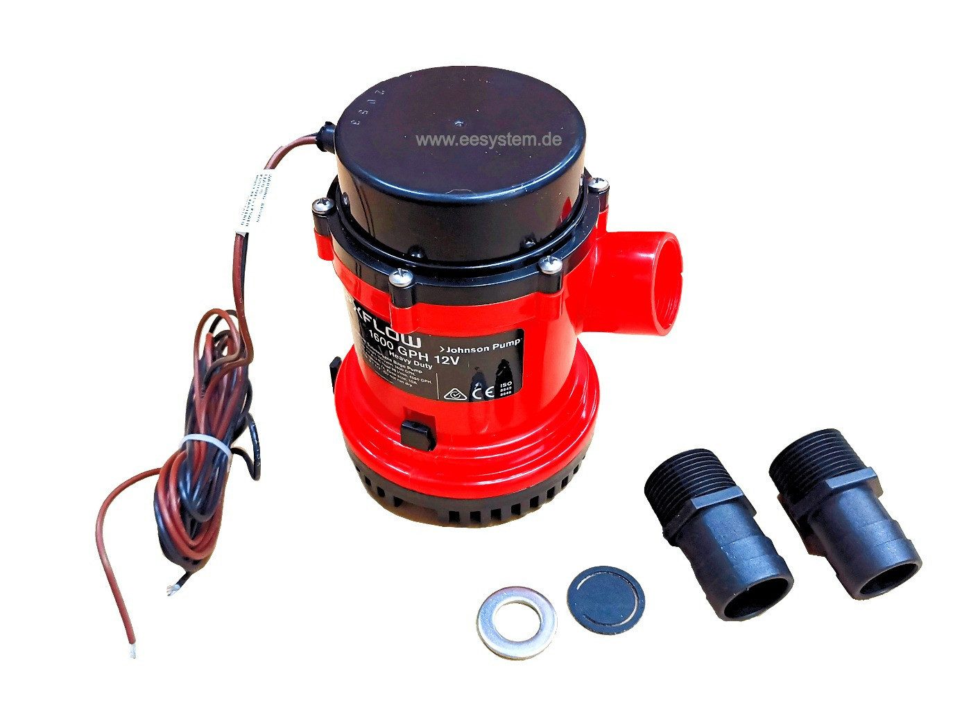 SPX FLOW Wasserpumpe Lenzpumpe L1600 GPH 24V 100 l/min Heavy Duty Bilge-Pumpe Marine
