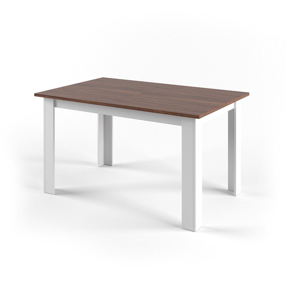 Vicco Esstisch Karlos, Weiß/Nussbaum, 140 x günstig online kaufen