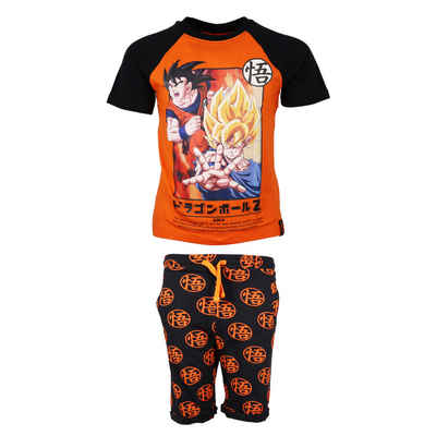 Dragon Ball Print-Shirt Anime Dragon Ball Z Goku Jungen Sommerset Shorts plus T-Shirt Gr. 122 bis 152, Baumwolle