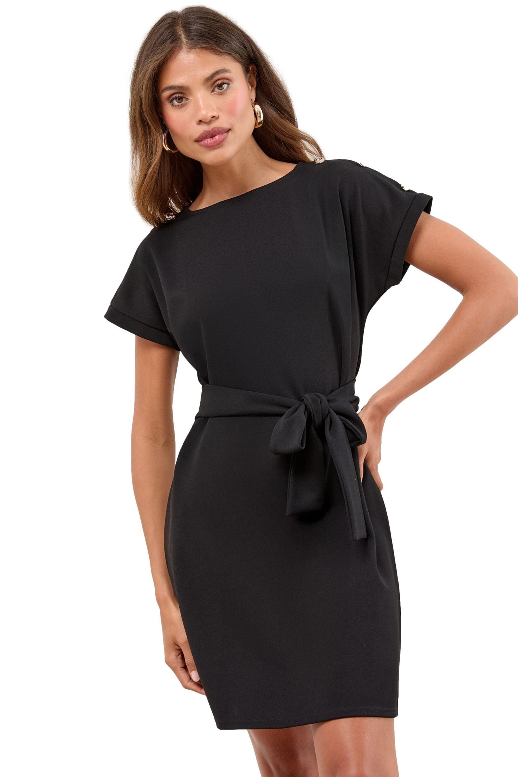 Jerseykleid Lipsy Mini-Etuikleid mit Uniformknöpfen, Regular