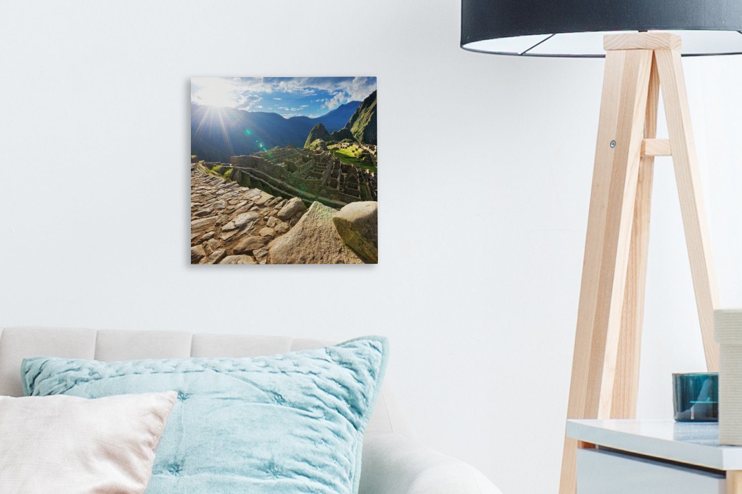 Bilder Sonne, Machu Picchu St), - Wohnzimmer Leinwand Schlafzimmer OneMillionCanvasses® für (1 Leinwandbild - Peru