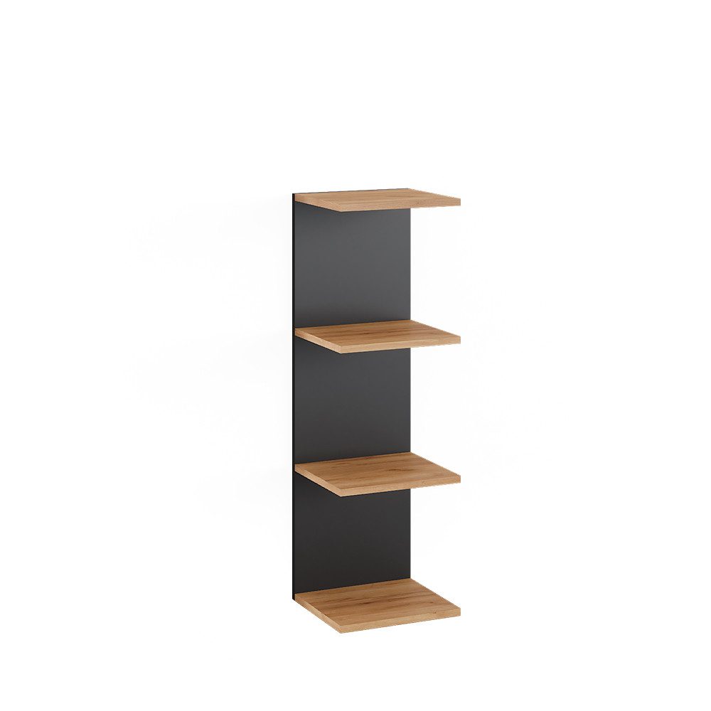 Vicco Bücherregal Paolo, Anthrazit/Goldkraft Eiche, 30 x 95 cm