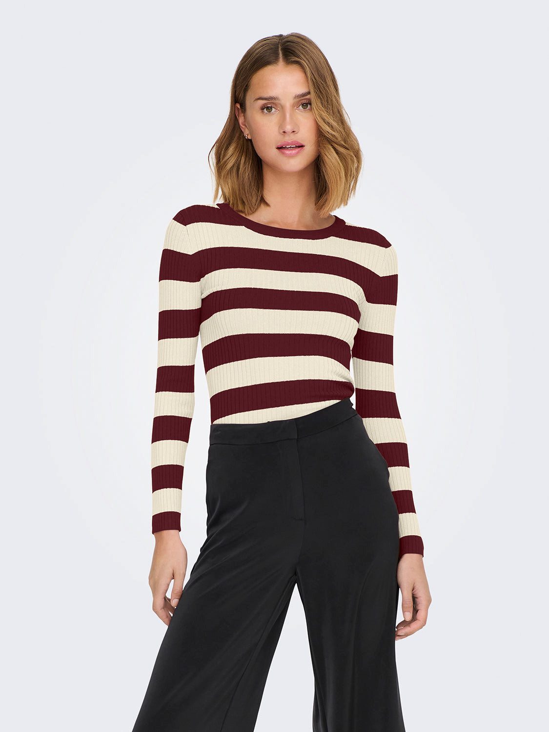JDY Rundhalspullover Plum (1-tlg) günstig online kaufen