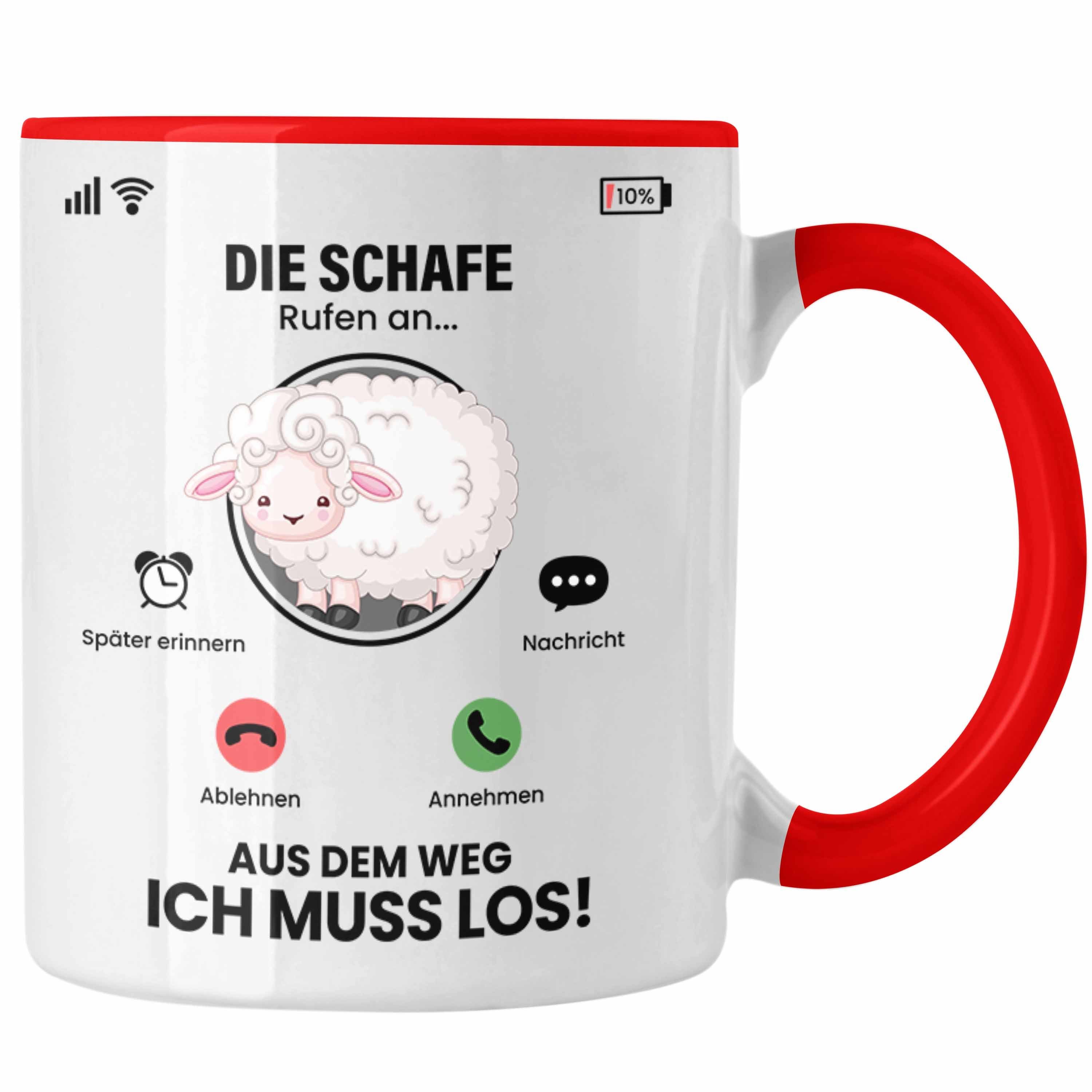 Trendation Tasse Die Schafe Rufen An Tasse Geschenk für Schafe Züchter Besitzer Geschen Rot