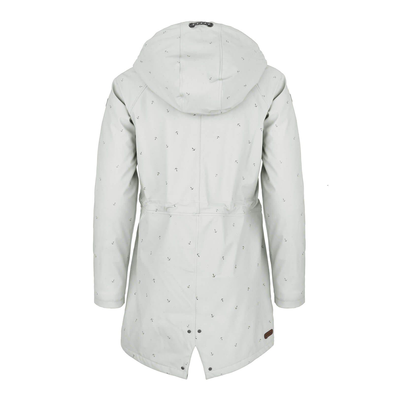 Leitfeuer Regenmantel Damen PU-Parka mit Punkte-Anker-Print günstig online kaufen