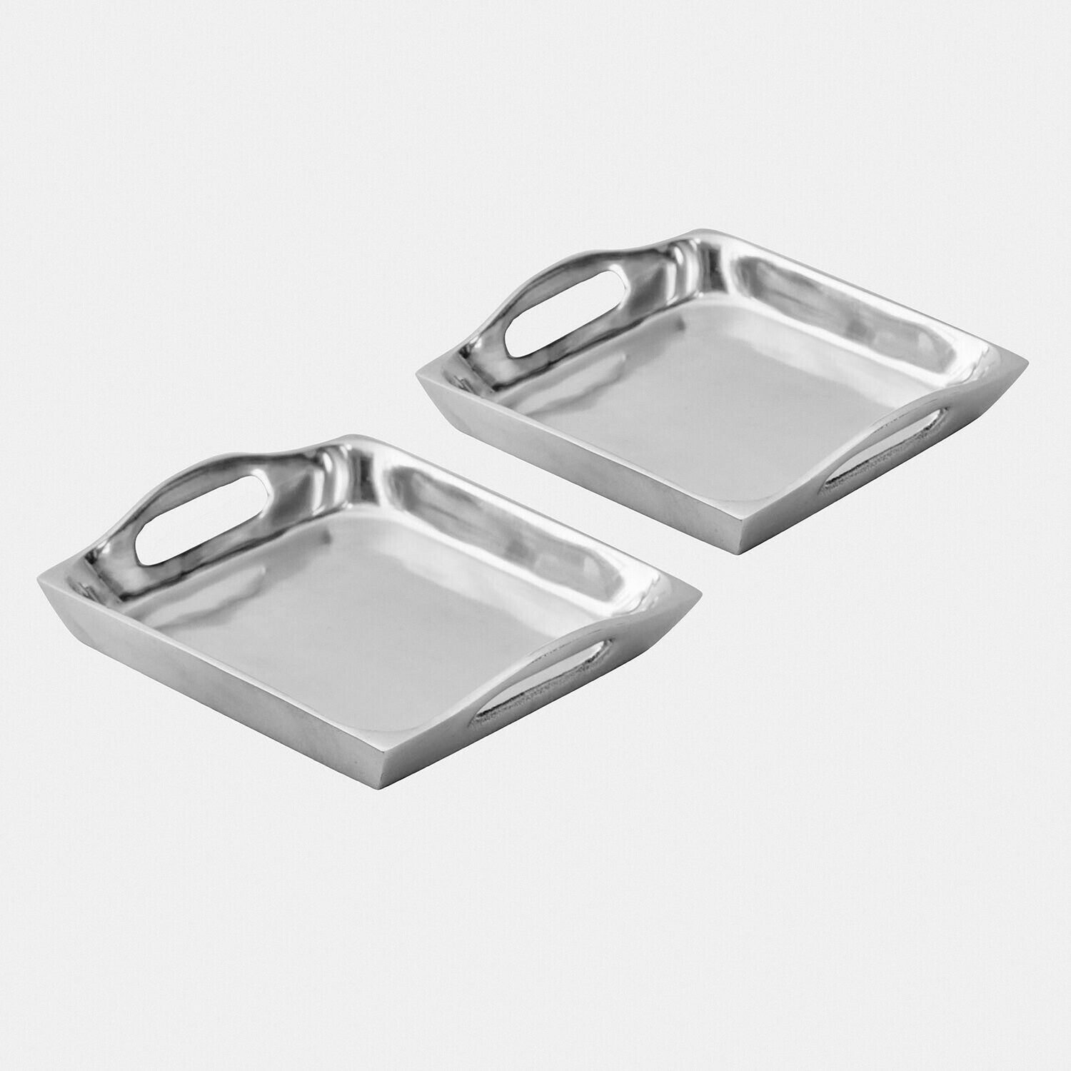 Mirabeau Tablett Tablett 2er Set Grélomiane silber, Aluminium