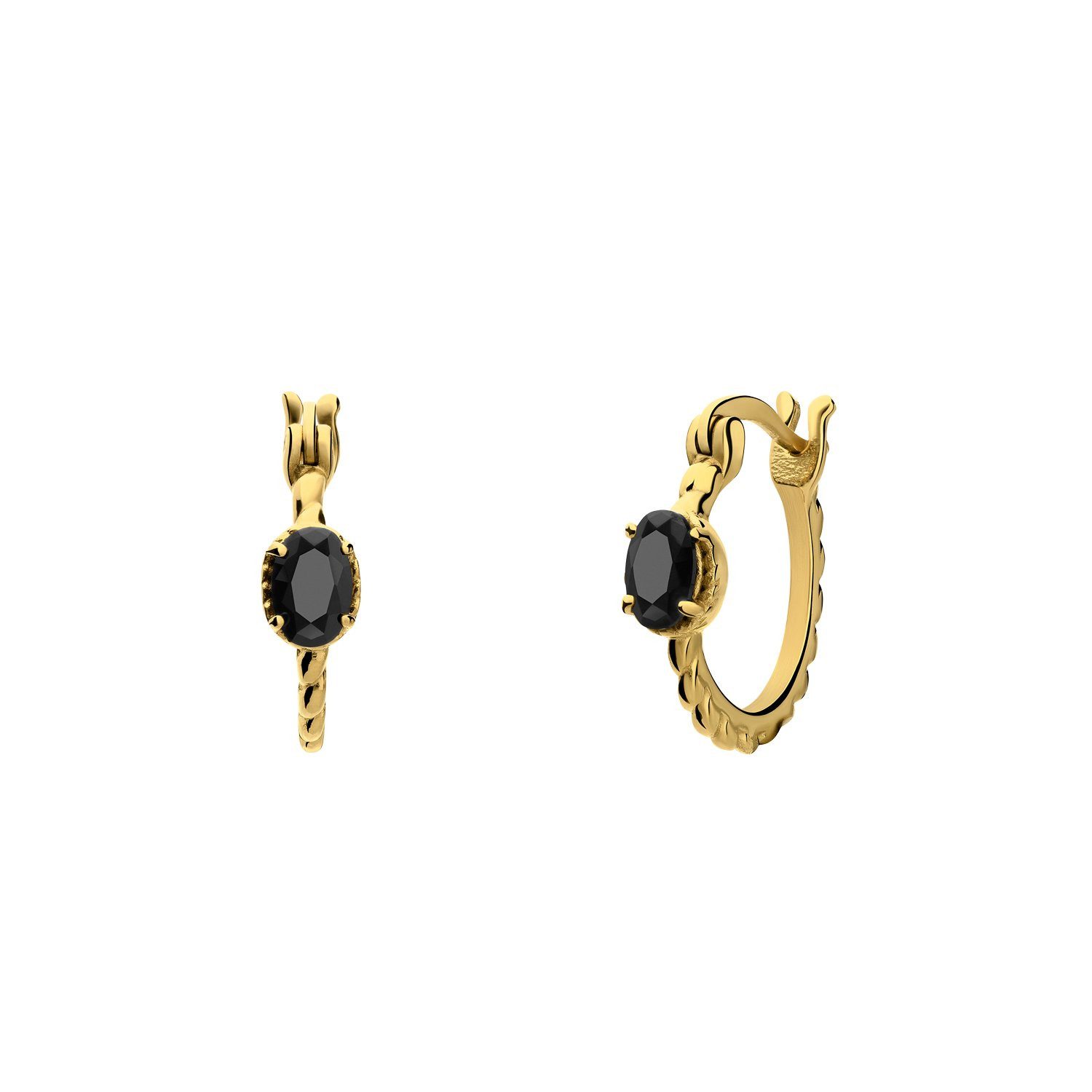 LUCARDI Paar Ohrstecker Ohrring - Stahl - Gold - Zirkonia - Damen
