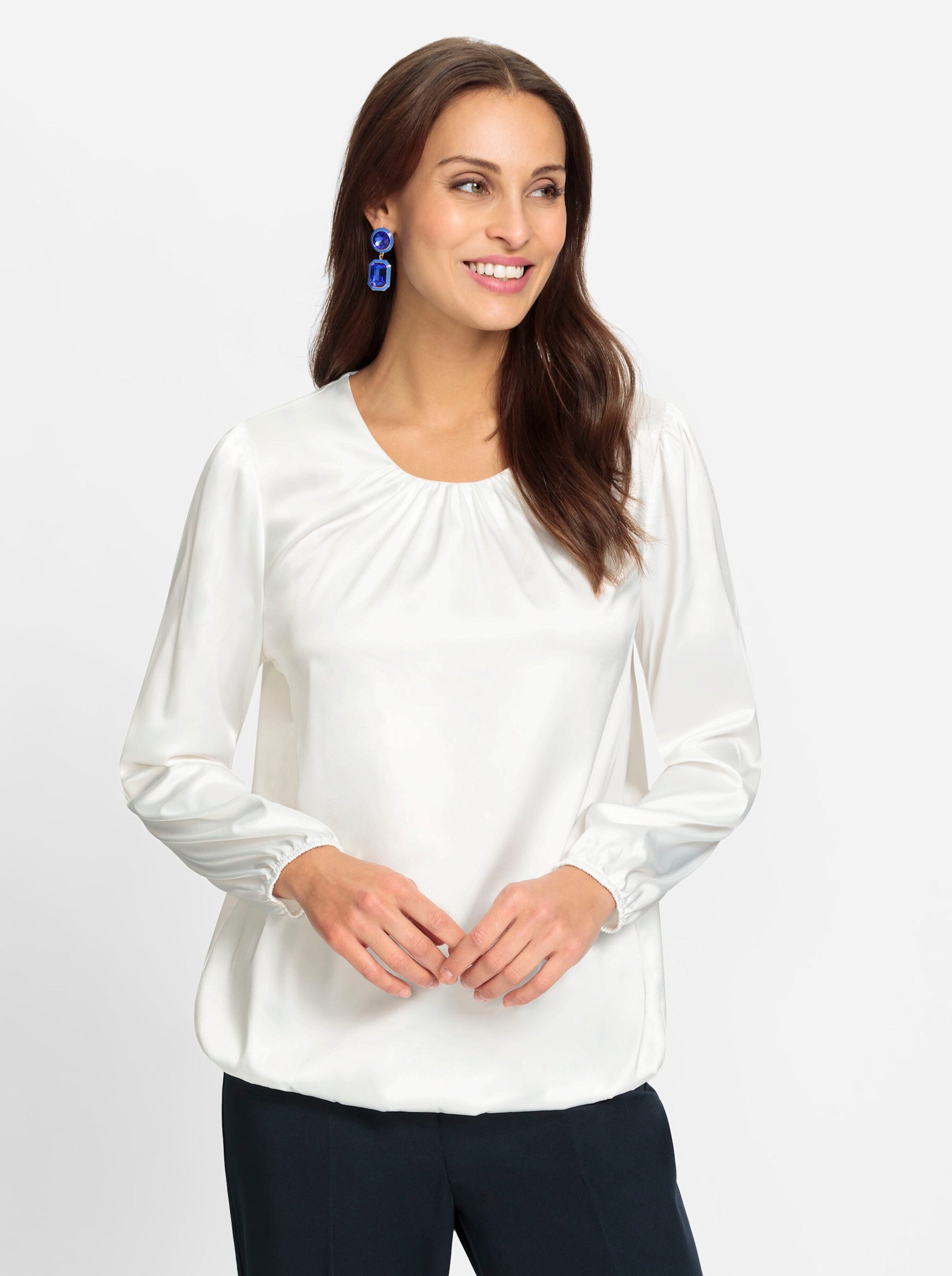 Klassische Bluse Satinbluse