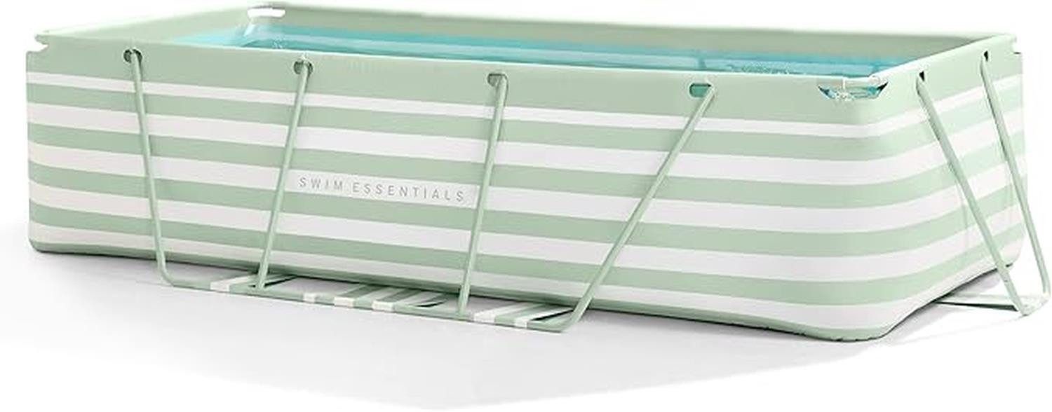 Swim Essentials Pool Rahmenpool grün/weiß Komplett Set, inkl. Abdeckplane, Bodenplane und