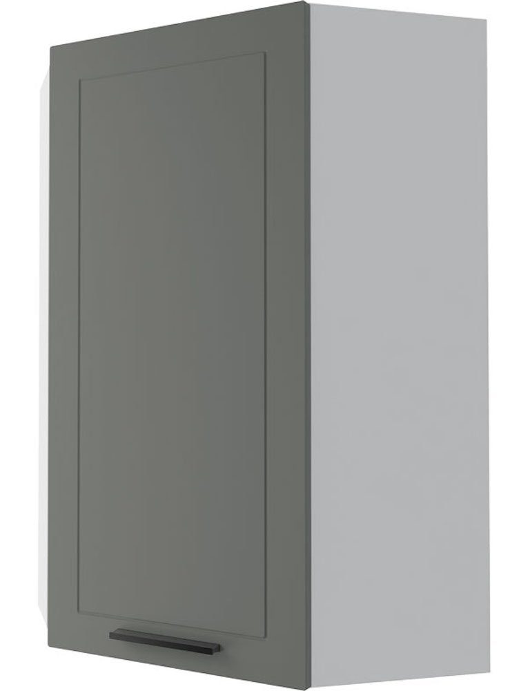 Feldmann-Wohnen Eckhängeschrank Kvantum (Kvantum) 60cm wählbar und matt Korpusfarbe 1-türig Front- grey dust