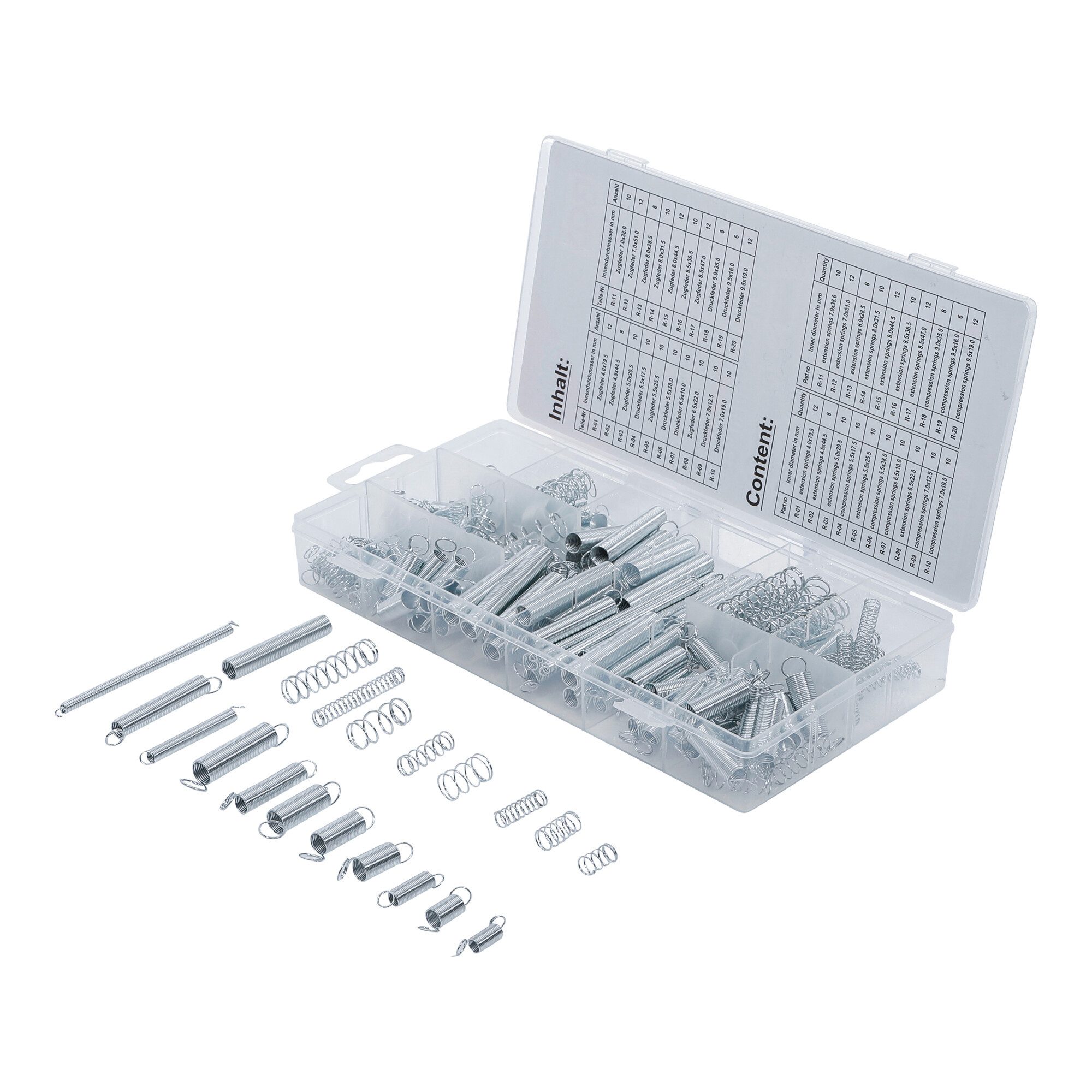 BGS technic Werkzeugset BGS Federn-Sortiment Zug- und Druckfedern 200-tlg.