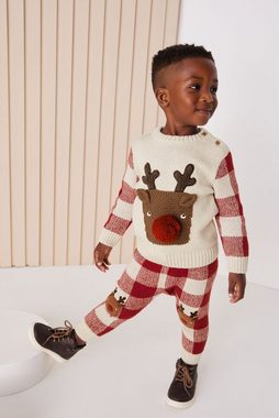 Next Strickpullover Pullover mit weihnachtlichem Rentiermotiv-Set (2-tlg)