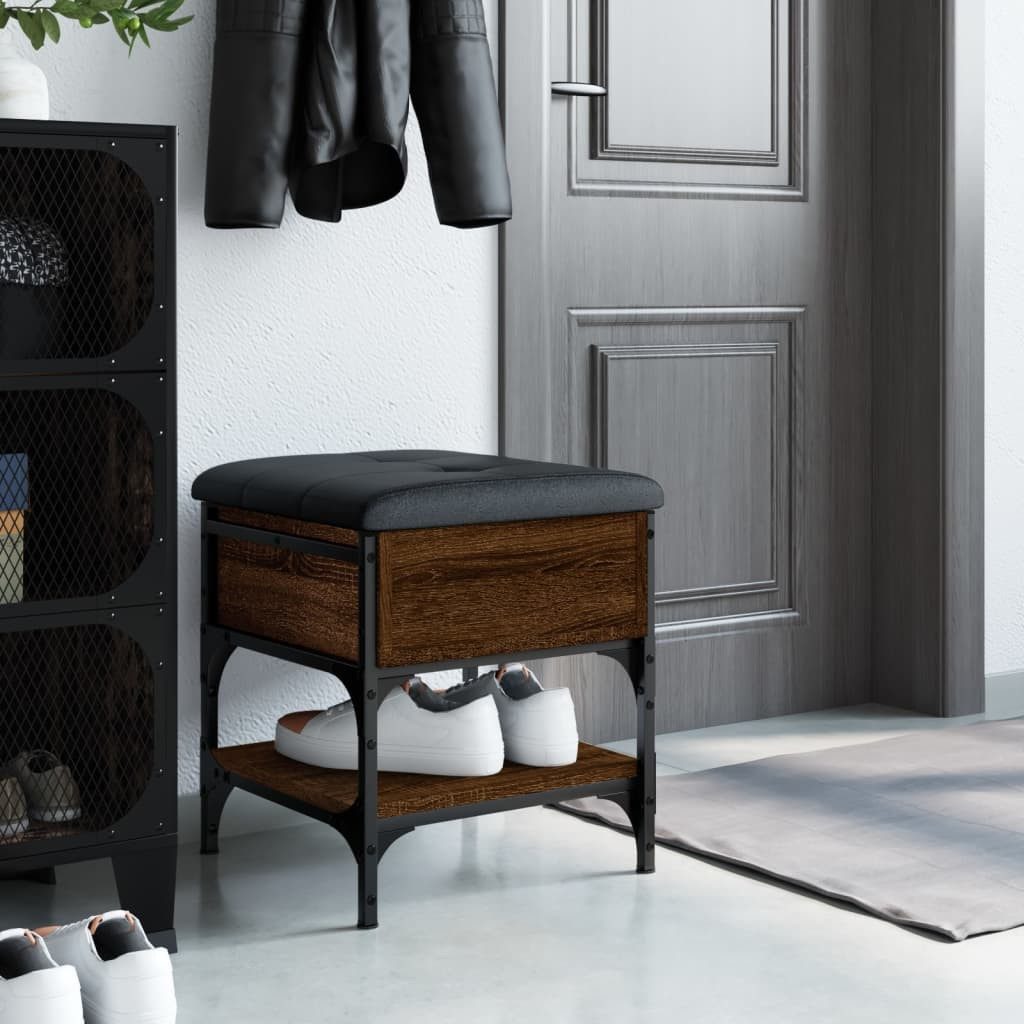 vidaXL Sitzbank Schuhbank Braun Eichen-Optik 42x42x45 günstig online kaufen