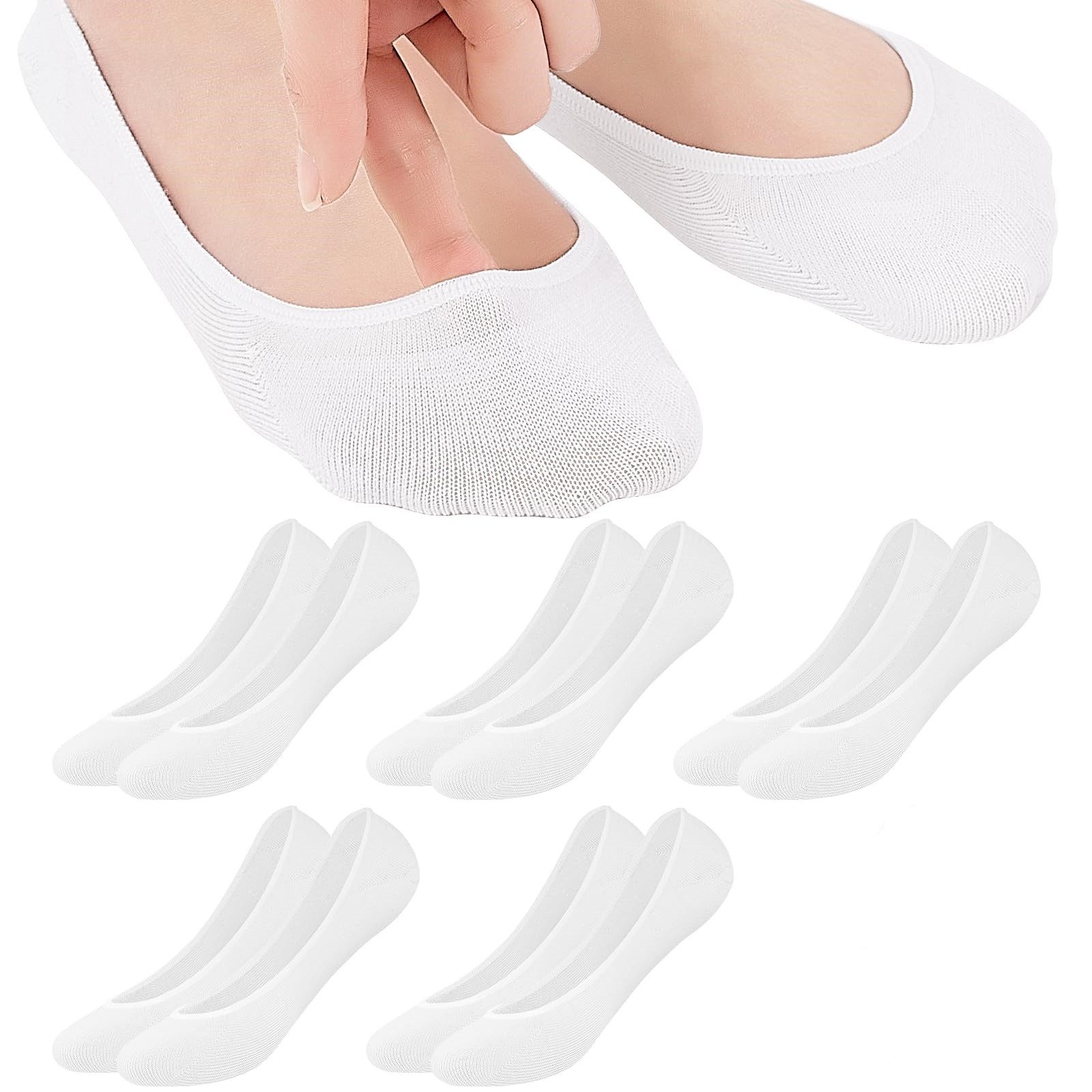 Kurzsocken 5 Paar Damen Sneaker Socken unsichtbar rutschfest atmungsaktiv
