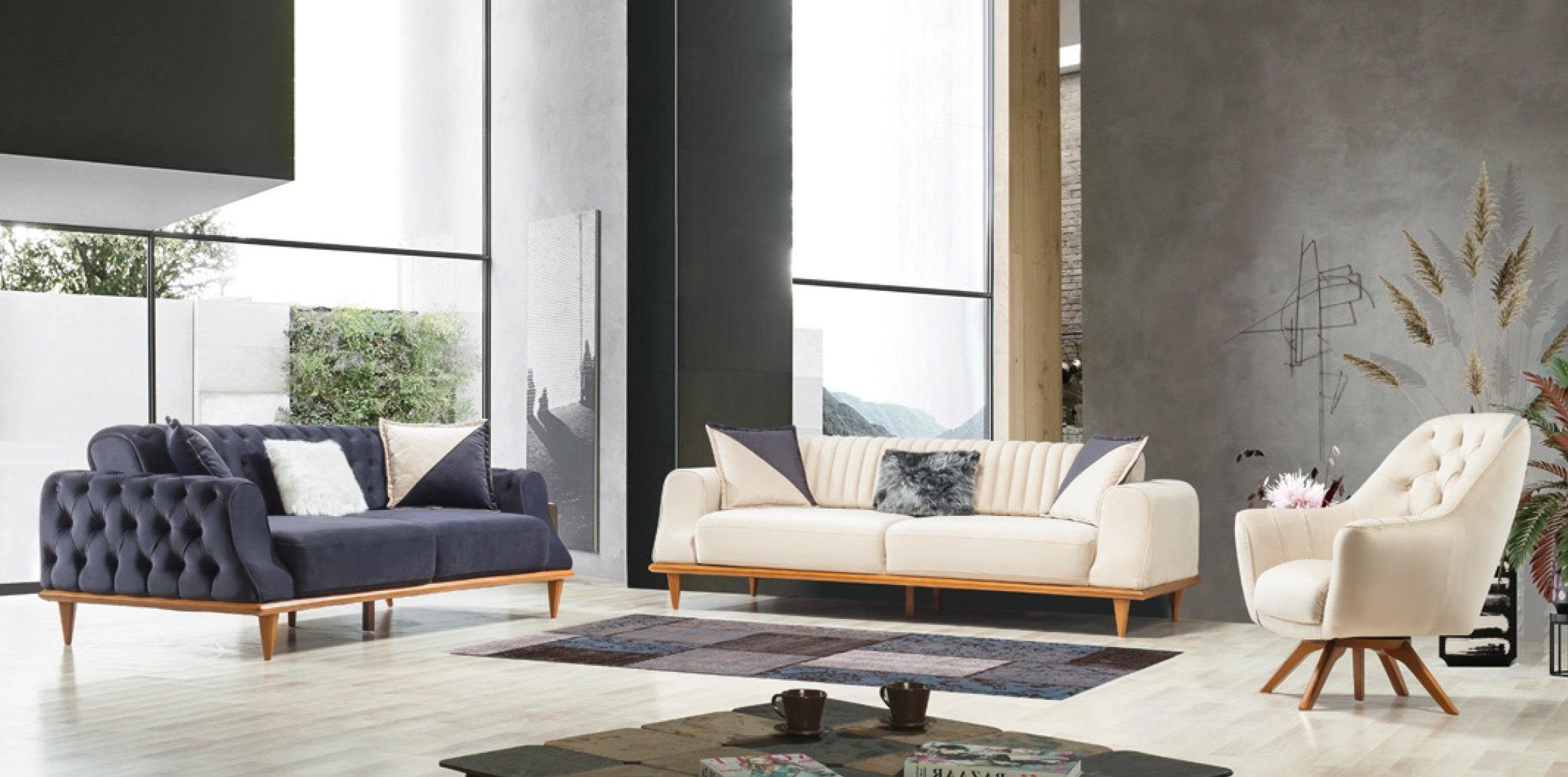 Couch Luxus Weiche Europe 331, Sofa Stoff Textil Sofa in Made Sofagarnitur Set JVmoebel