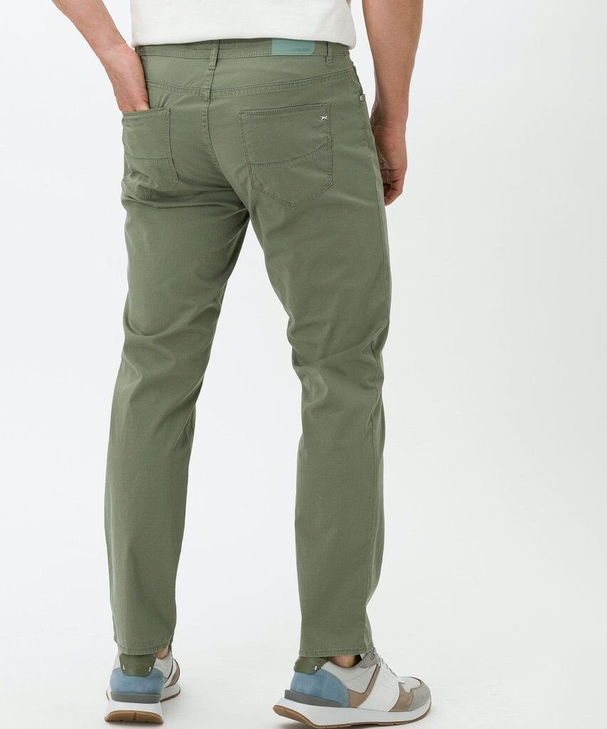 Brax 5-Pocket-Jeans Cadiz U mit olive Five-Pocket-Taschen