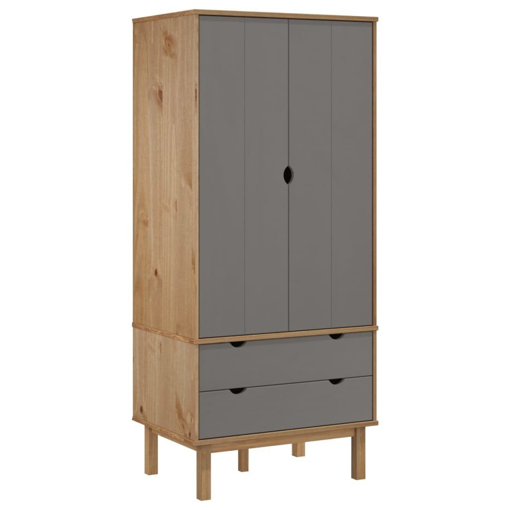 vidaXL Kleiderschrank Kleiderschrank OTTA Braun&Grau 76,5x53x172 cm Massivholz Kiefer (1-St)