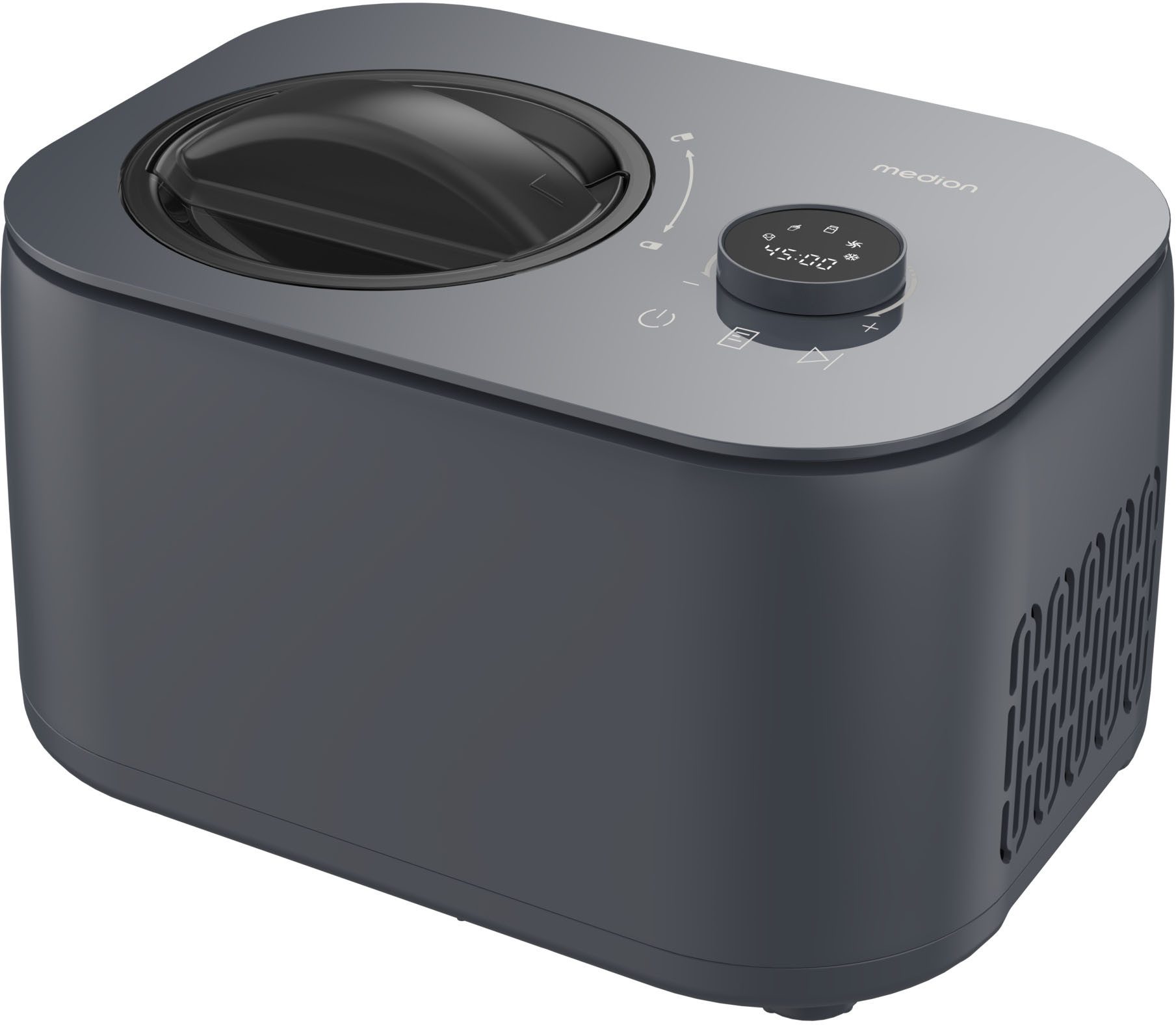 Medion® Eismaschine MD 100116, 1 l, 100 W, Mixen, Eis, Joghurt oder Slush zubereiten, Eis nachkühlen