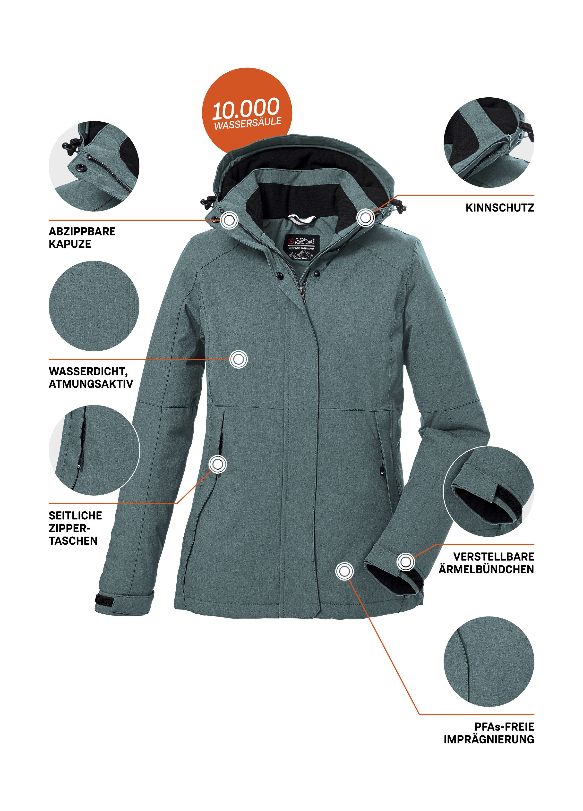 Killtec Outdoorjacke KOW 37 WMN JCKT Wasserdichte Damen Funktionsjacke mit abnehmbarer Kapuze