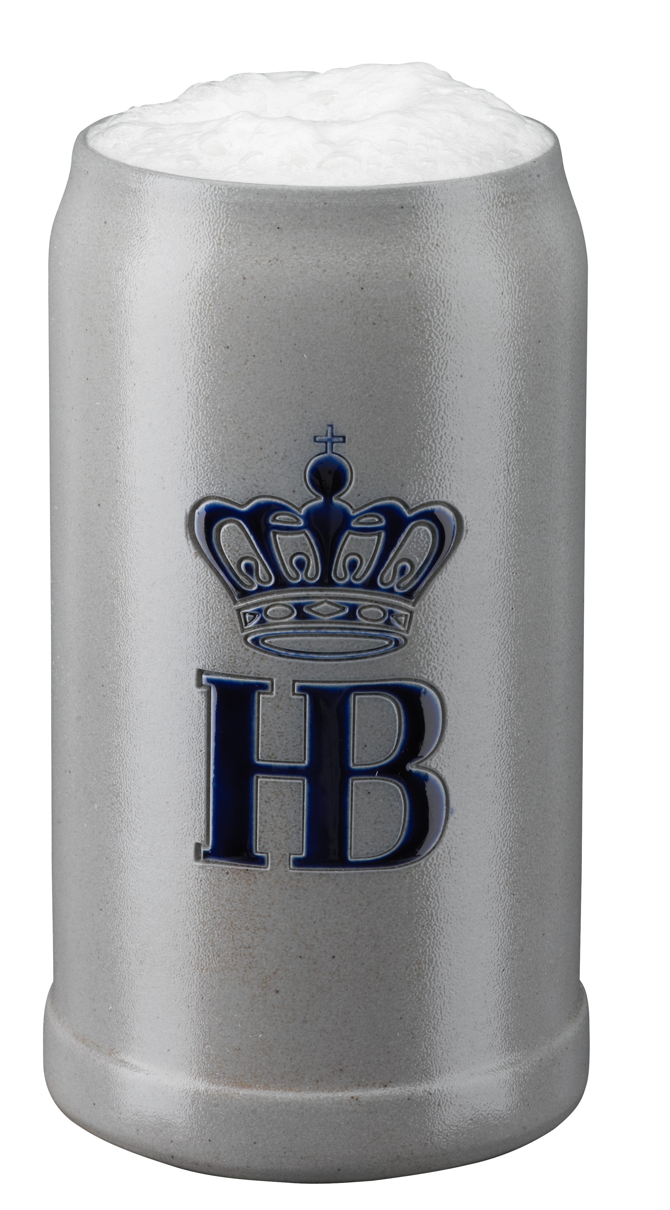 Hofbräuhaus München Bierkrug "Salzglasur", Steinzeug glasiert, ohne Zinndeckel, handgedreht, handbemalt, salzglasiert und gebrannt