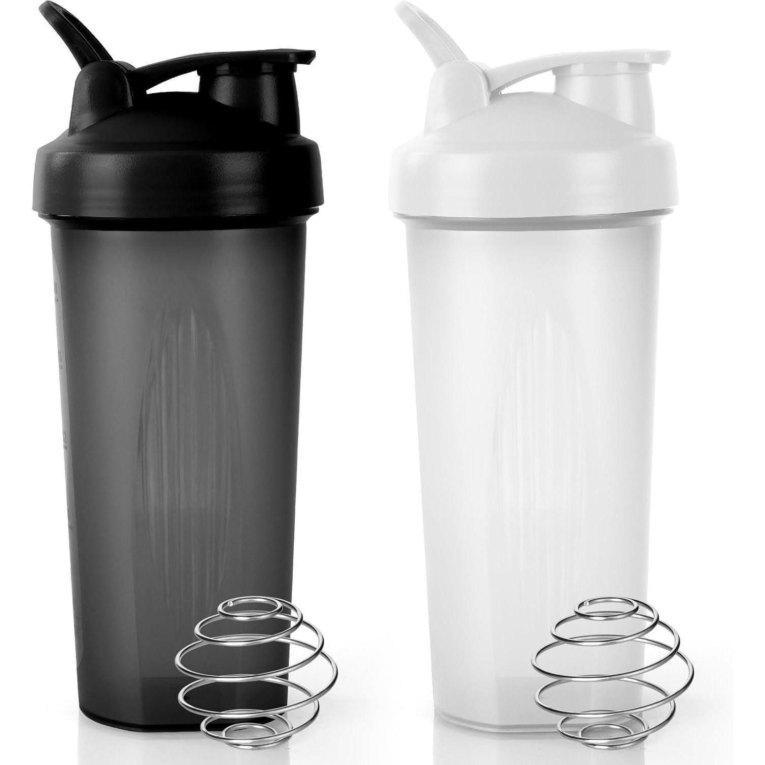 Protein Shaker Shaker Protein 600ml Eiweiß Messskala 600ml Handhaben-schwarz+weiß