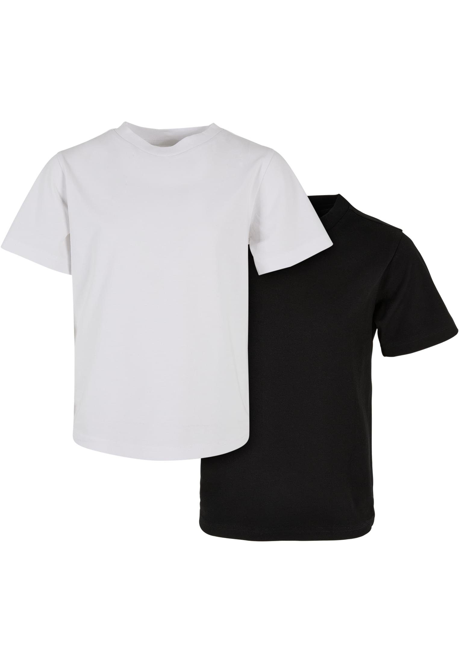 URBAN CLASSICS Kurzarmshirt Kinder Boys Organic Basic Tee 2-Pack (1-tlg) white/black