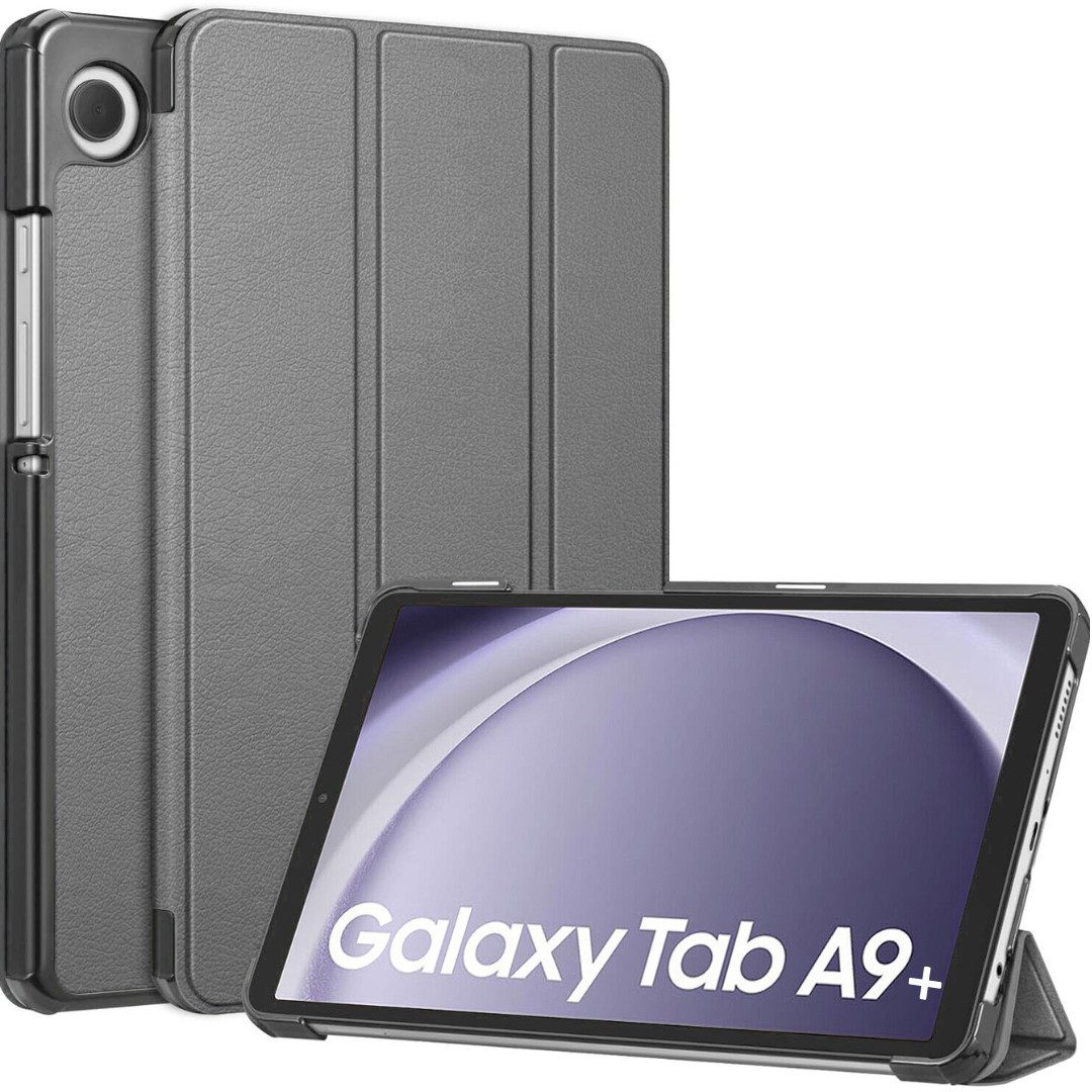 SmartUP Tablet-Hülle für Samsung Galaxy Tab A9 Plus Klapphülle Tasche Case Cover Schutzglas 11 Zoll, integrierte Standfunktion, integrierter Magnetverschluss