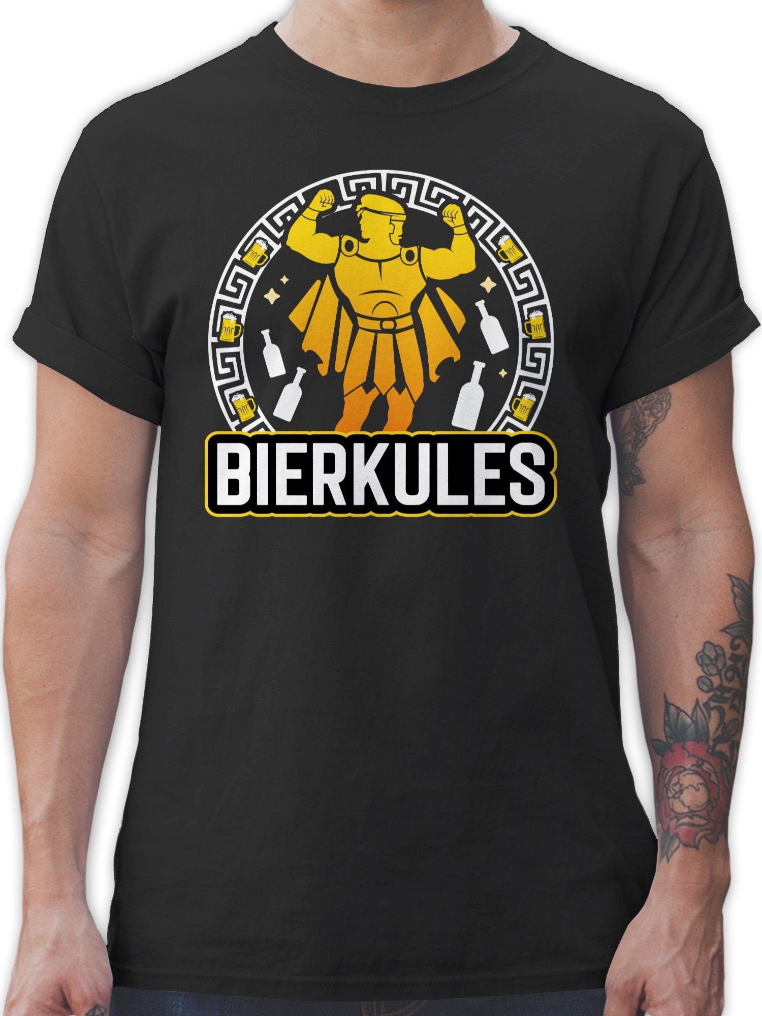 Shirtracer T-Shirt Bierkules - weiss Party & Alkohol Herren 1 Schwarz