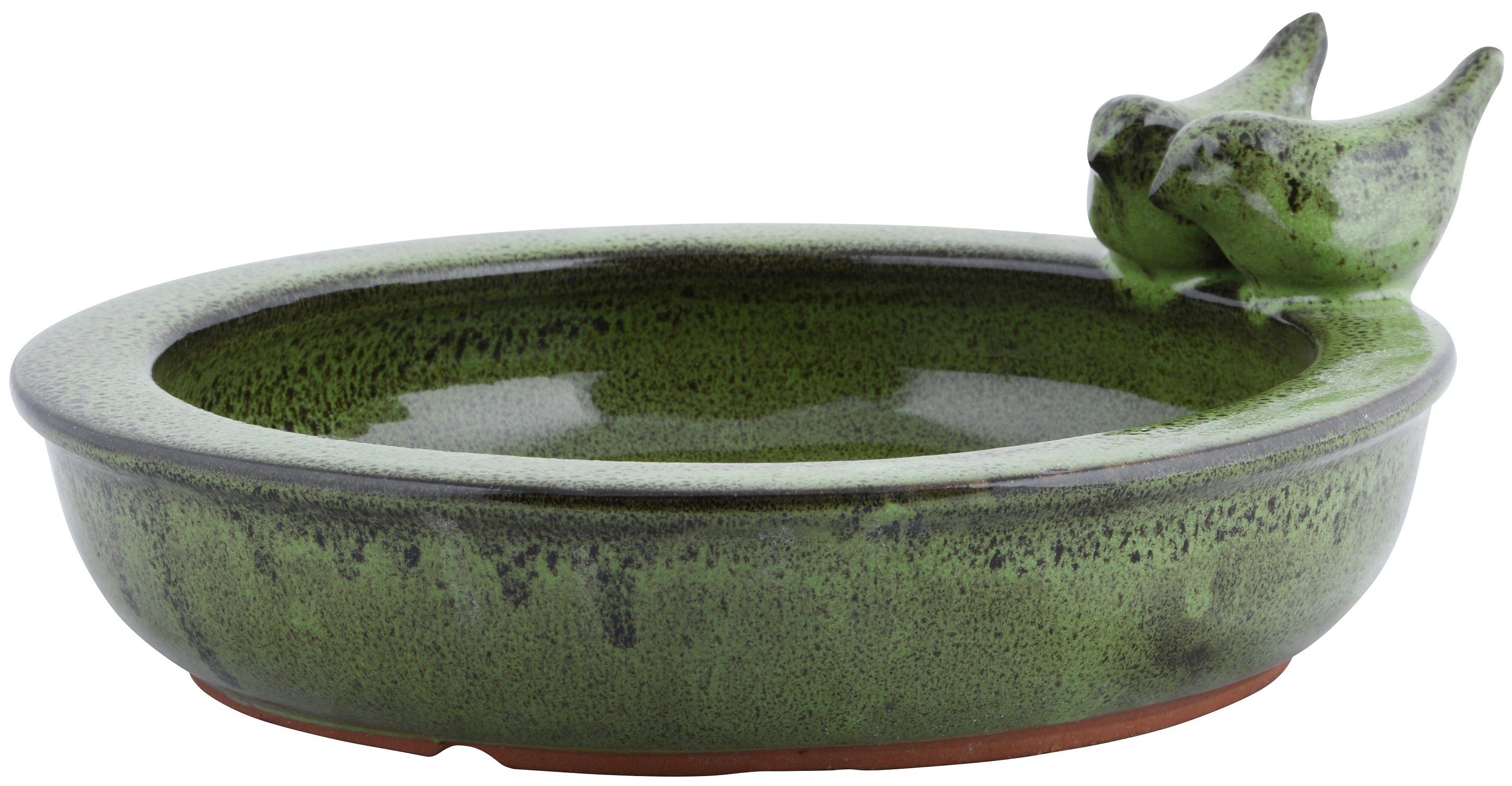 Dekowunder Vogeltränke rund Vogelbecken Futterschale Wasserstelle Terracotta